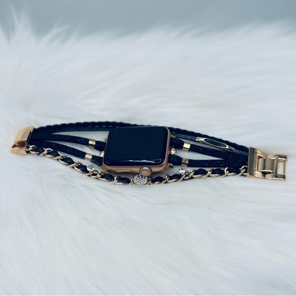 Black Themed Smart Watchband for Apple Watch 42/44/45 - Picture 2 of 6